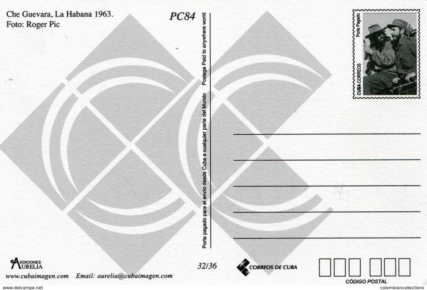 Lote PEP1301, Cuba, Entero Postal, Postcard, Stationery, 2013, Ediciones Aurelia, 32/36, Che Guevara, La Habana, 1963 - Maximum Cards