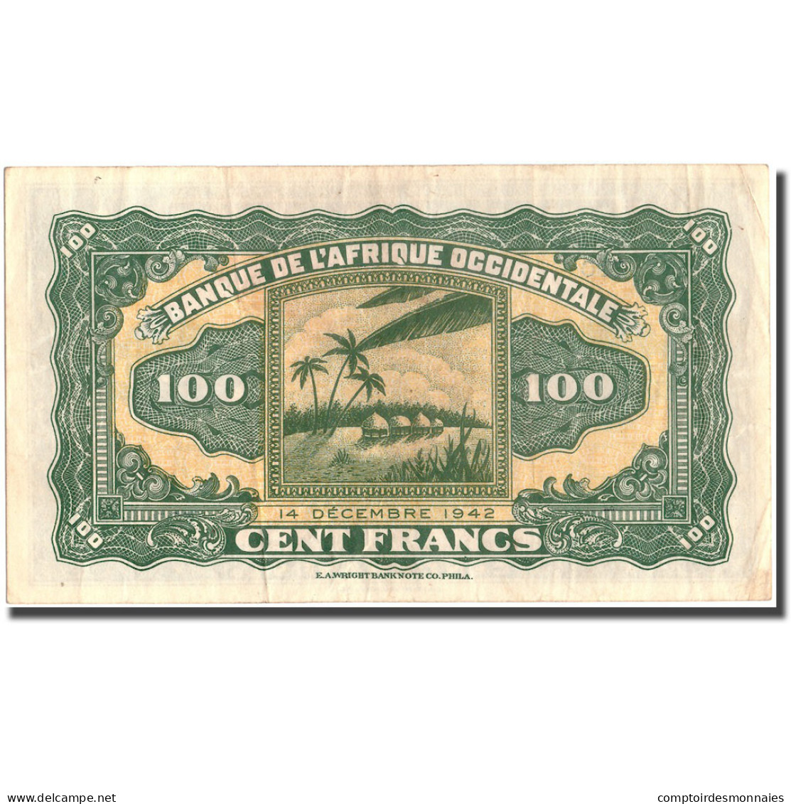 Billet, French West Africa, 100 Francs, 1942, 1942-12-14, KM:31a, TTB - Estados De Africa Occidental