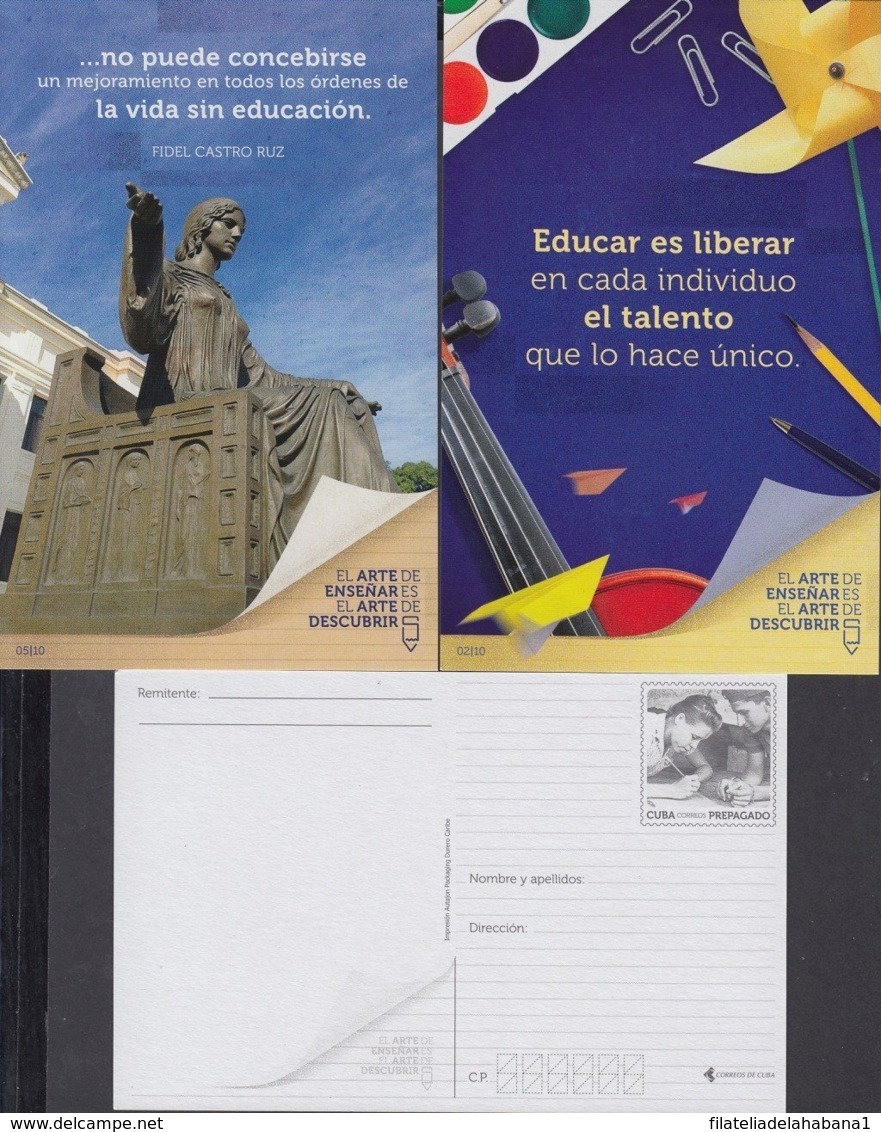 2018-EP-66 CUBA 2018. DIA DEL MAESTRO POSTAL STATIONERY EDUCATION TEACHER DAY. - Lettres & Documents