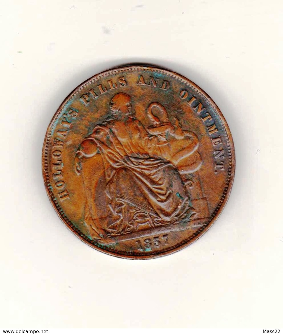 1 Penny, Token Great Britain Professor Holloway 1857 - Jetons (Prisonniers De Guerre)