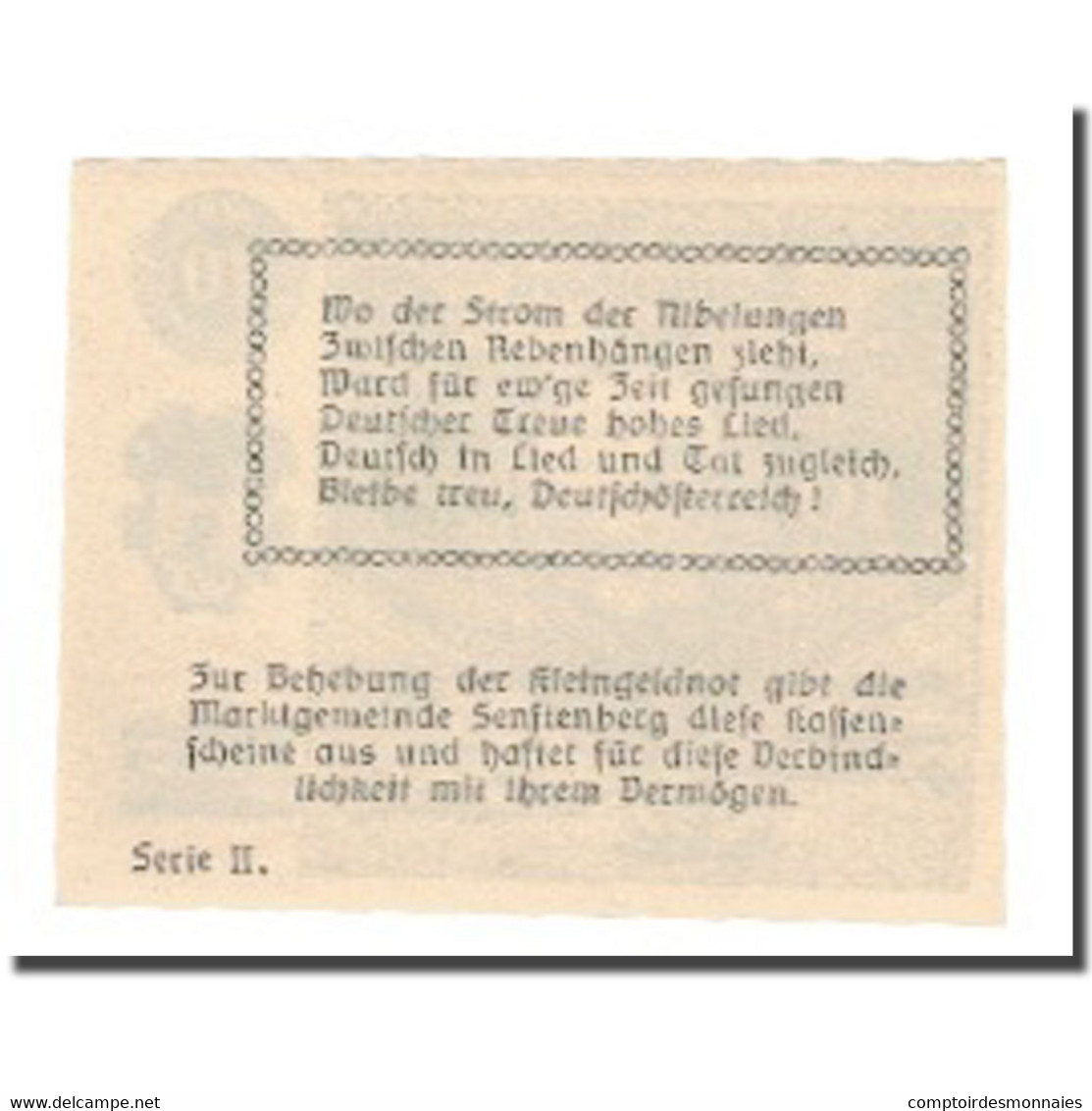 Billet, Autriche, Senftenberg, 10 Heller, Texte 3, 1920, 1920-05-15, SPL - Autriche