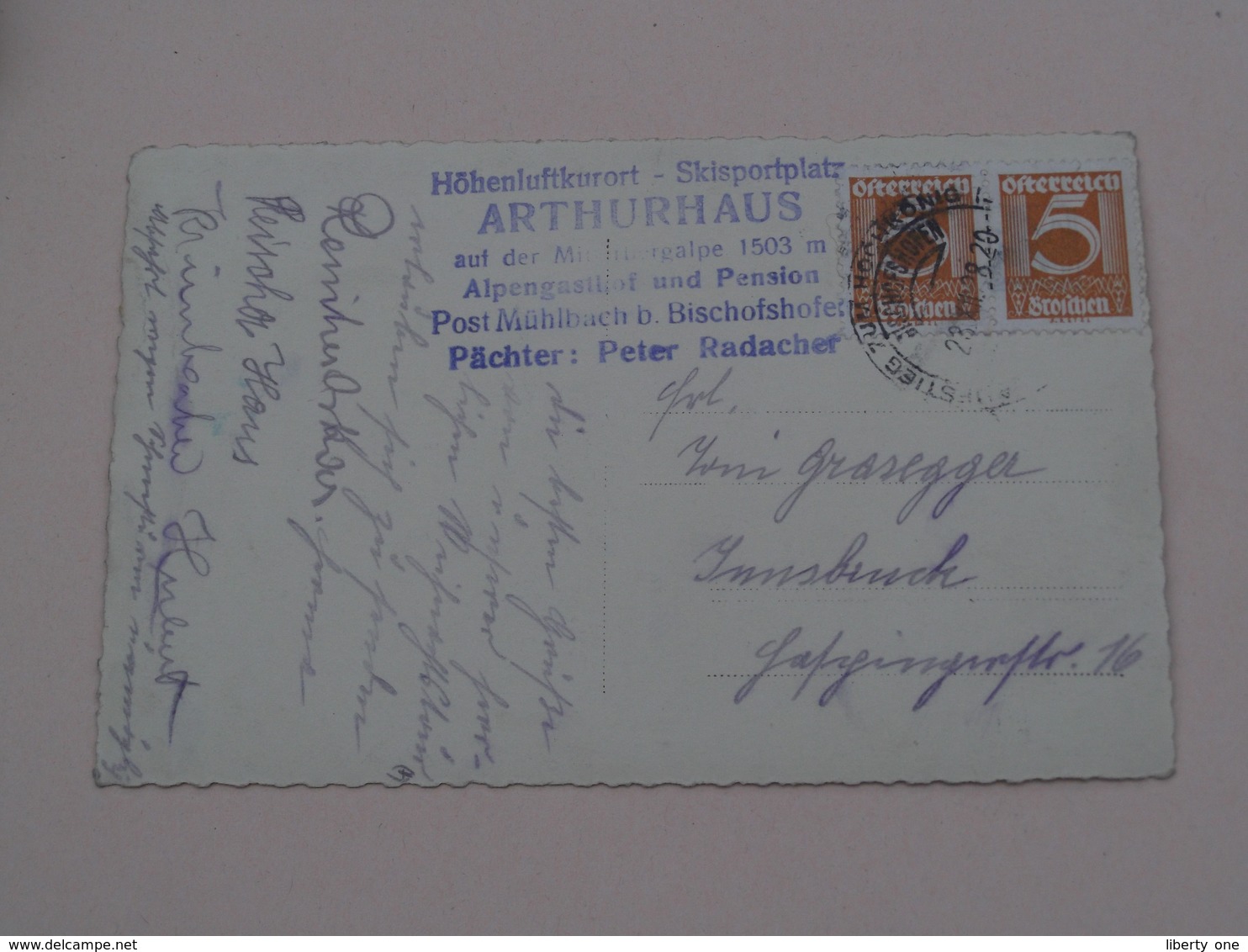 Mühlbach B. Bischofshofen  ( Photo Card / Carte Photo ARTHURHAUS ) Stamp > Anno 1928 ( Zie / Voir / See Photo ) ! - Mühlbach Am Hochkönig