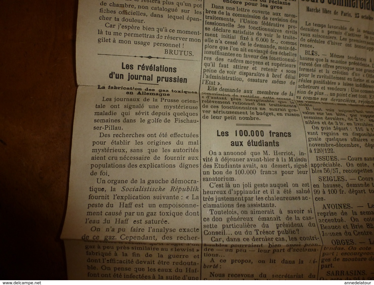 19?? - 18e année -N° 2334 LE REVEIL --Les atrocités du bolchevisme en Géorgie ont fait déjà 10.000 tués ; etc