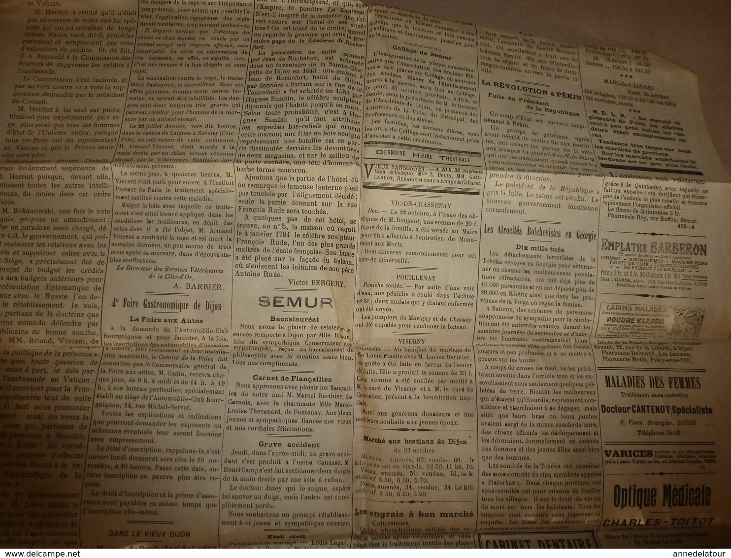 19?? - 18e année -N° 2334 LE REVEIL --Les atrocités du bolchevisme en Géorgie ont fait déjà 10.000 tués ; etc