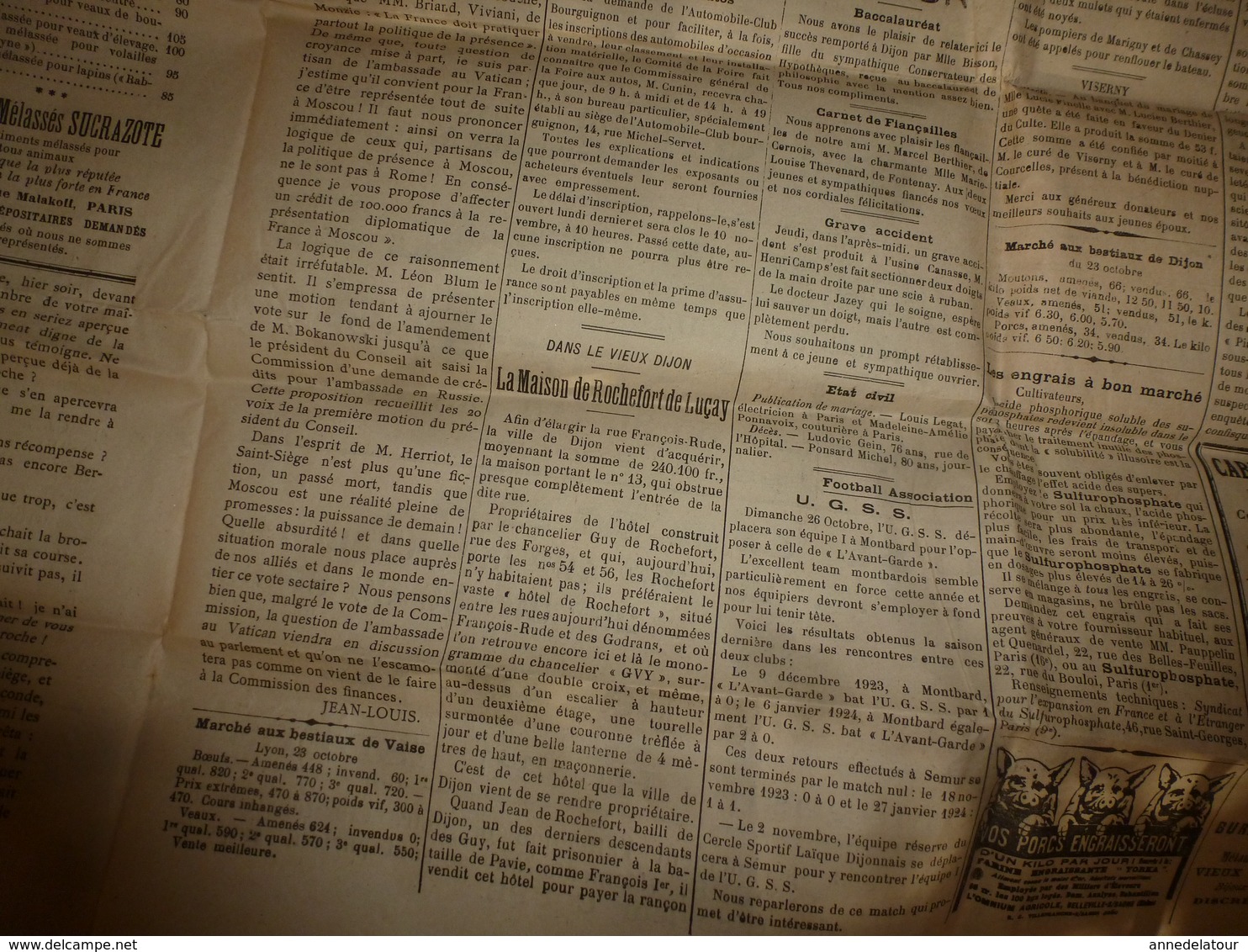 19?? - 18e année -N° 2334 LE REVEIL --Les atrocités du bolchevisme en Géorgie ont fait déjà 10.000 tués ; etc