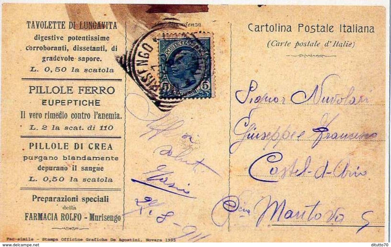 Ricordo Del I Mercato Del Bestiame - Murisengo 23 Aprile 1906 - Riproduzione Da Originale - Altri & Non Classificati