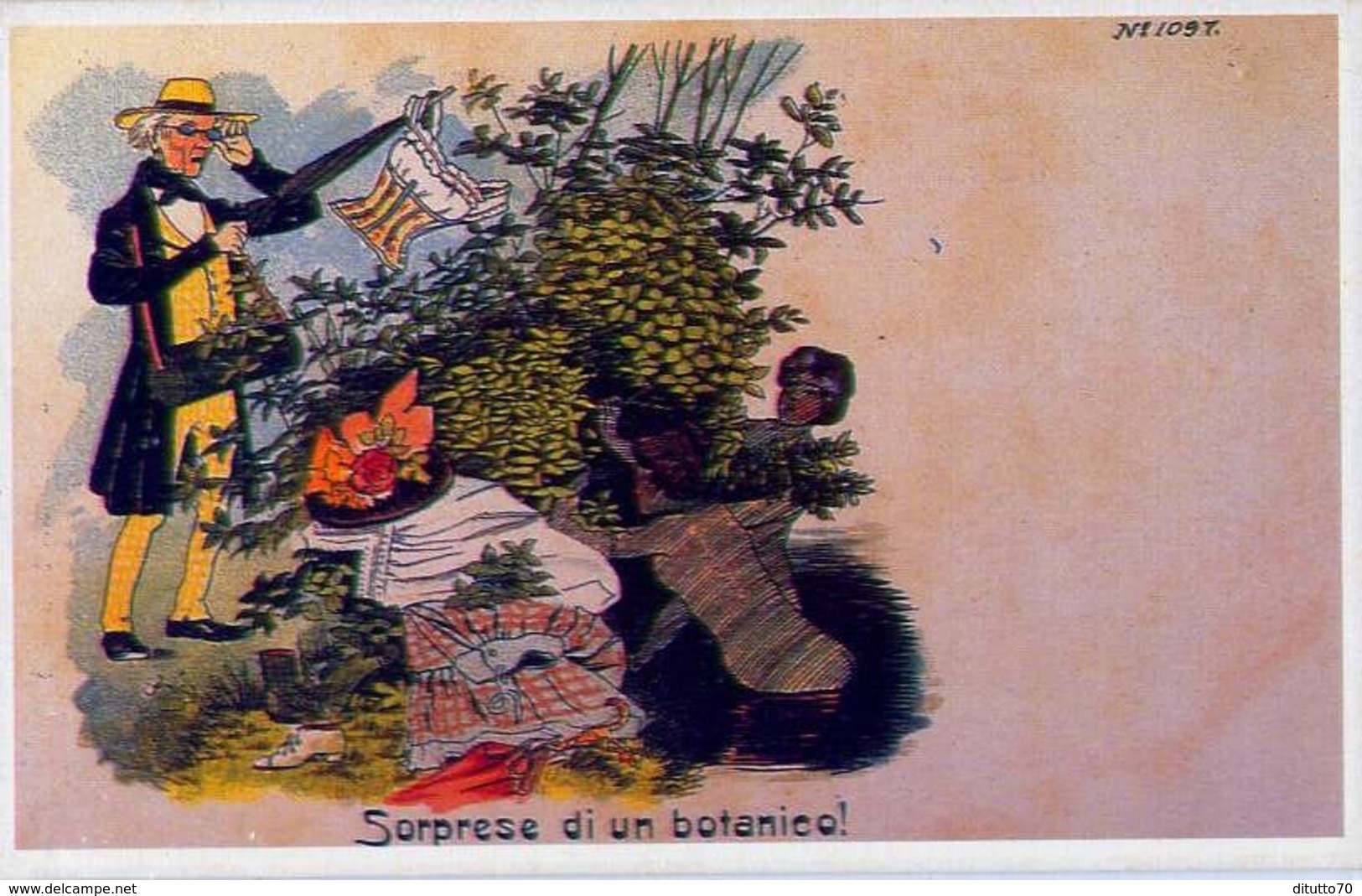 Sorprese Di Un Botanico - Maliziose - Italia 1902 - Riproduzione Da Originale - Autres & Non Classés