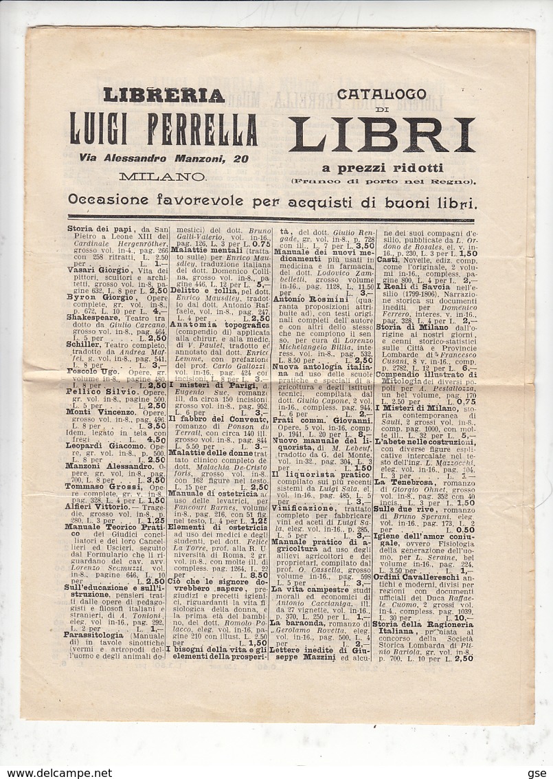 ITALIA 1903 - Catalogo  Libri PERRELLA LUIGI - Tematica