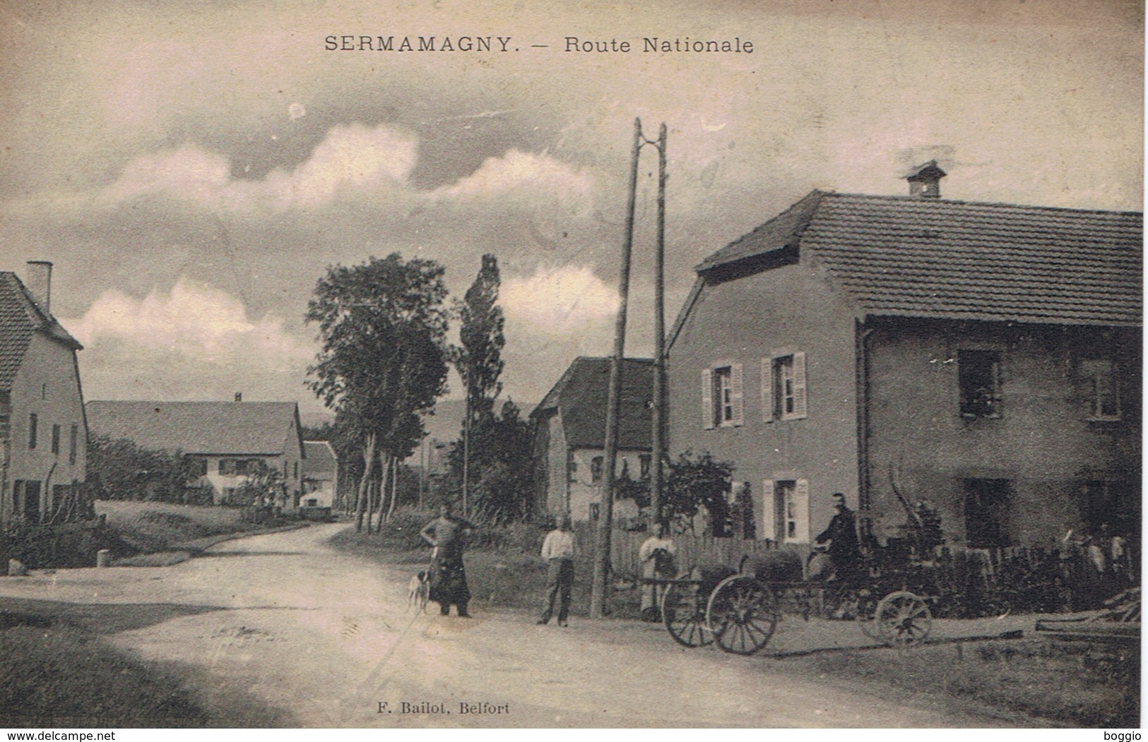 SERMAMAGNY Route Nationale Animée CPA - Autres & Non Classés