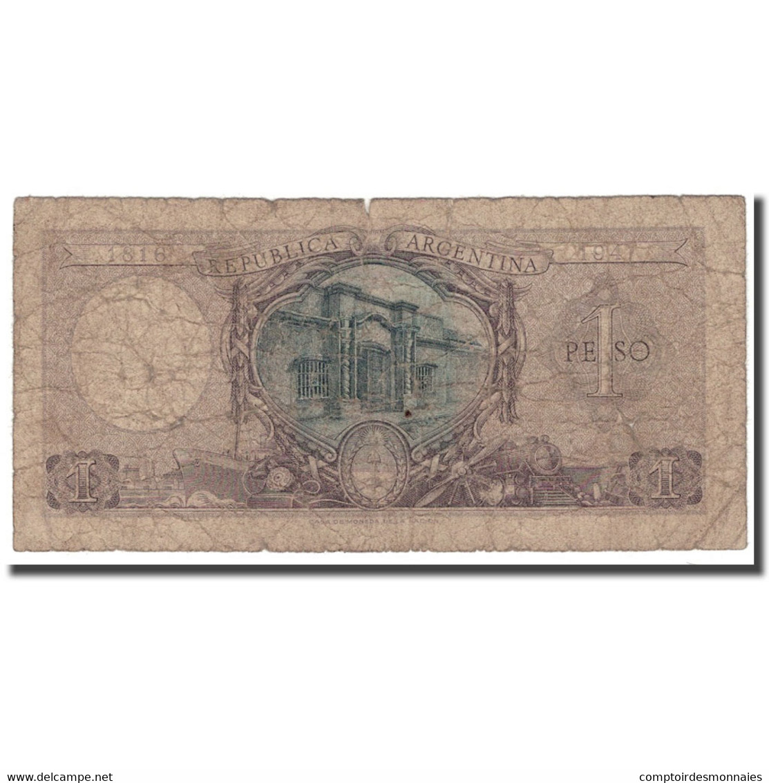 Billet, Argentine, 1 Peso, 1947, KM:260b, B - Argentine