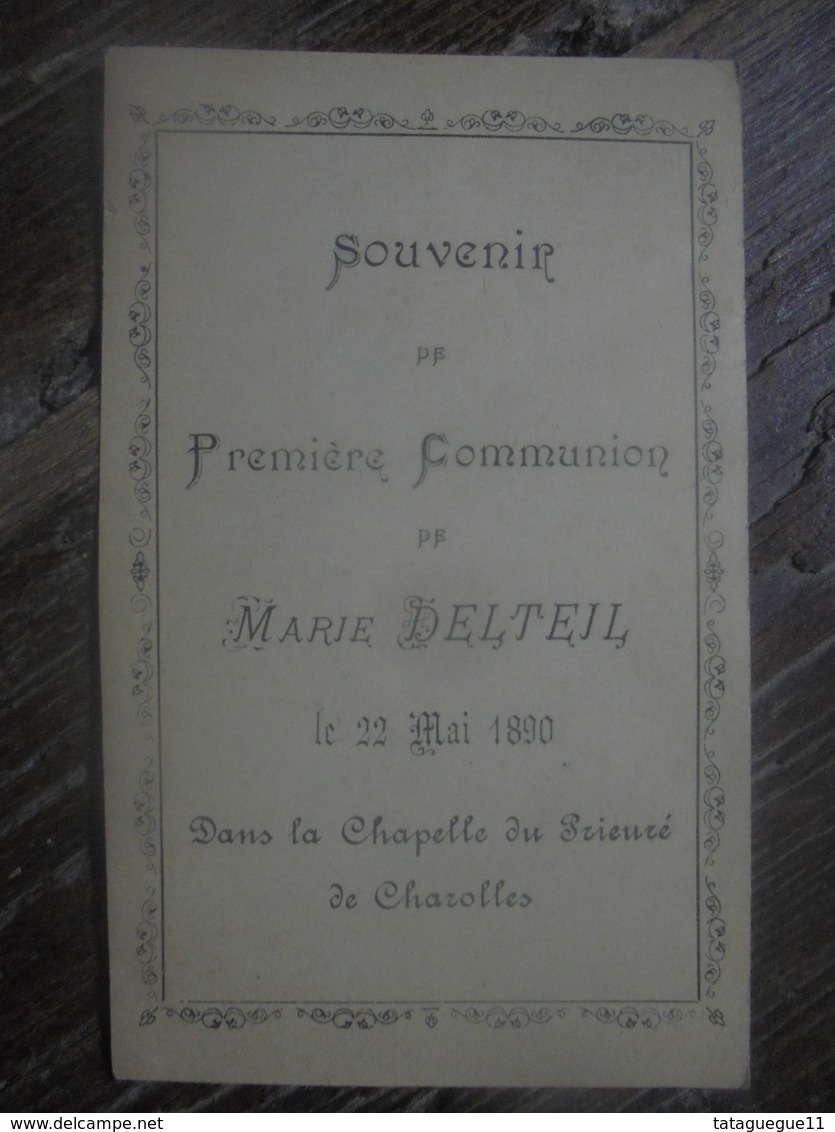 Ancien - Icône Image Pieuse - Première Communion Charolles 1890 K.F.&Z. Paris - Religion &  Esoterik