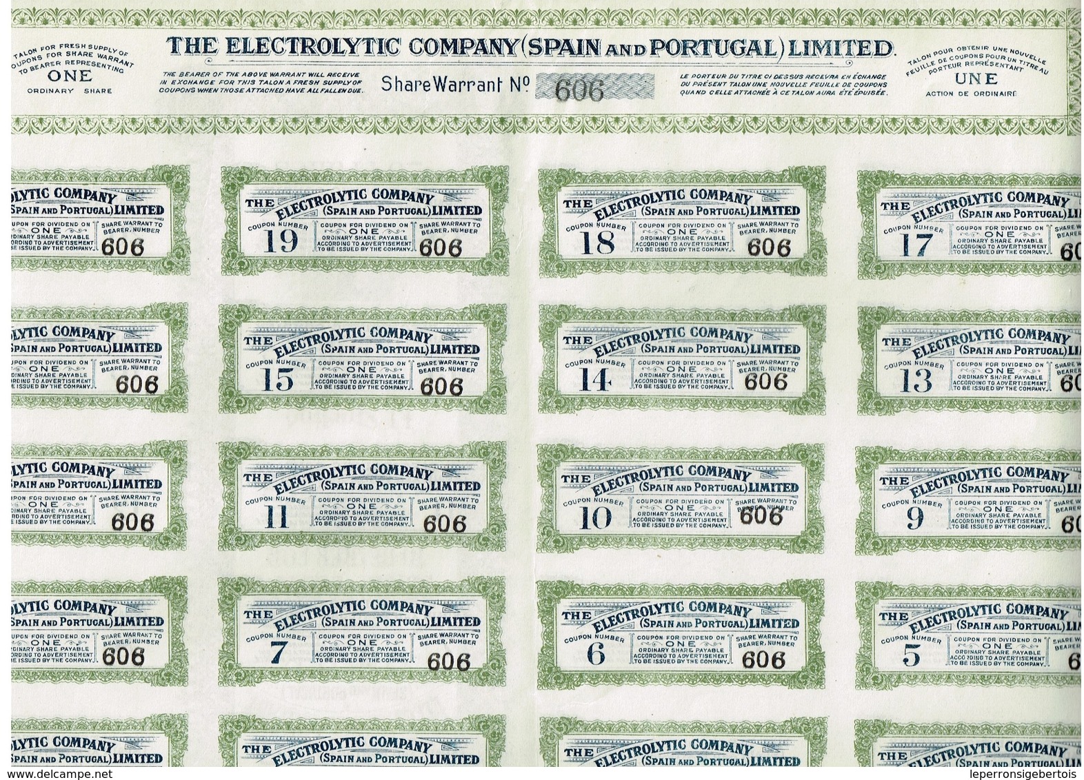 Titre Ancien - The Electrolytic Company (Spain And Portugal) - Titre De 1905 - Industrie