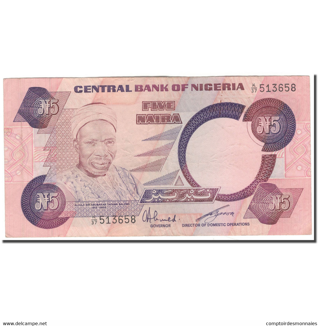 Billet, Nigéria, 5 Naira, KM:24a, TB+ - Nigeria