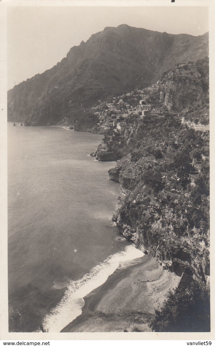 POSITANO-PANORAMA E SPIAGGIA DEL MOLINO-CARTOLINA VERA FOTOGRAFIA VIAGGIATA IL 14-10-1930 - Salerno