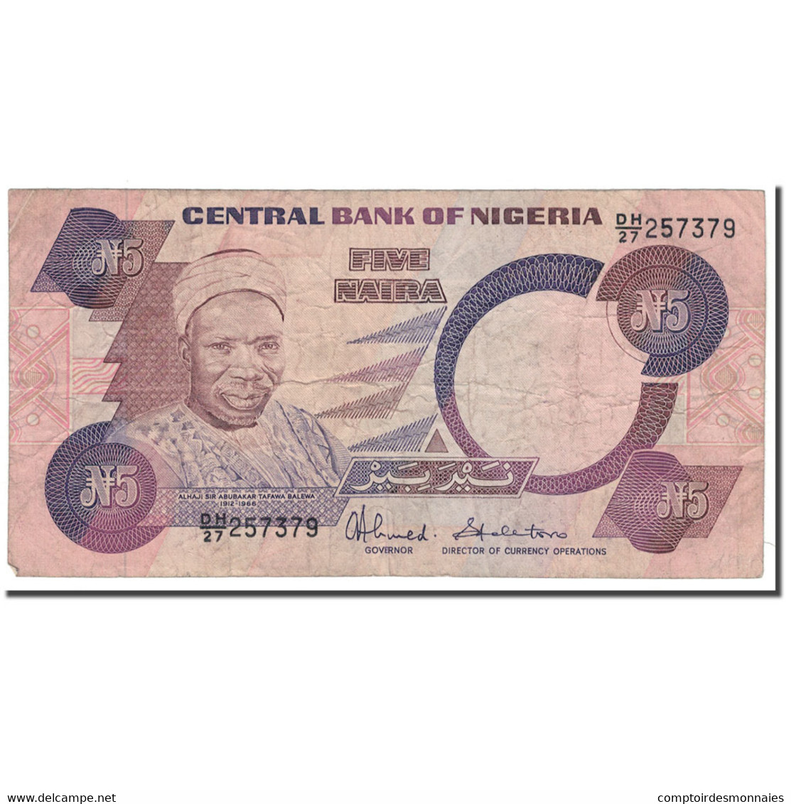 Billet, Nigéria, 5 Naira, KM:24c, B+ - Nigeria