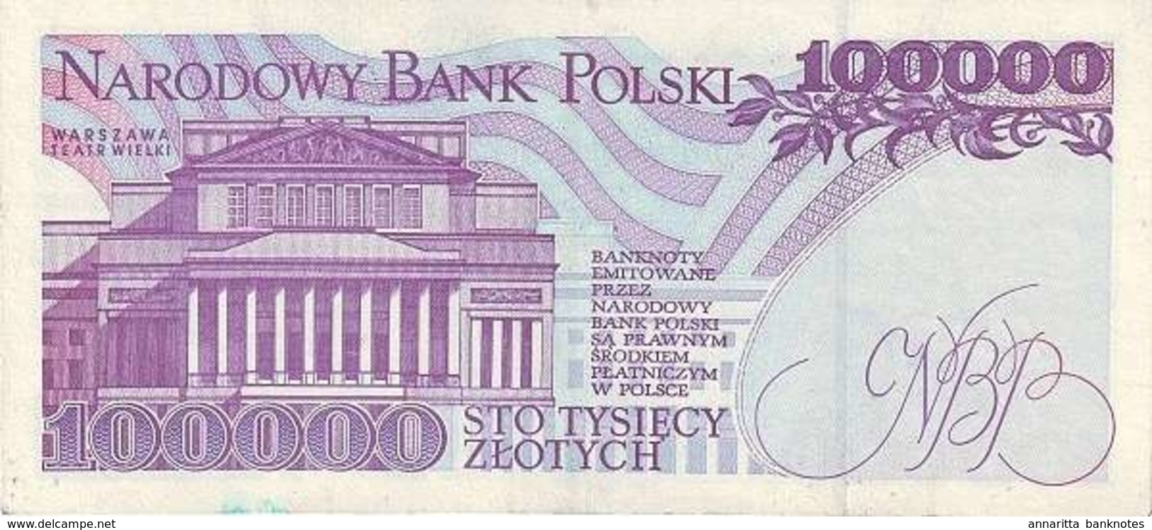 POLAND 100000 ZŁOTYCH 1993 (1994) P-160a UNC  [PL850a] - Poland