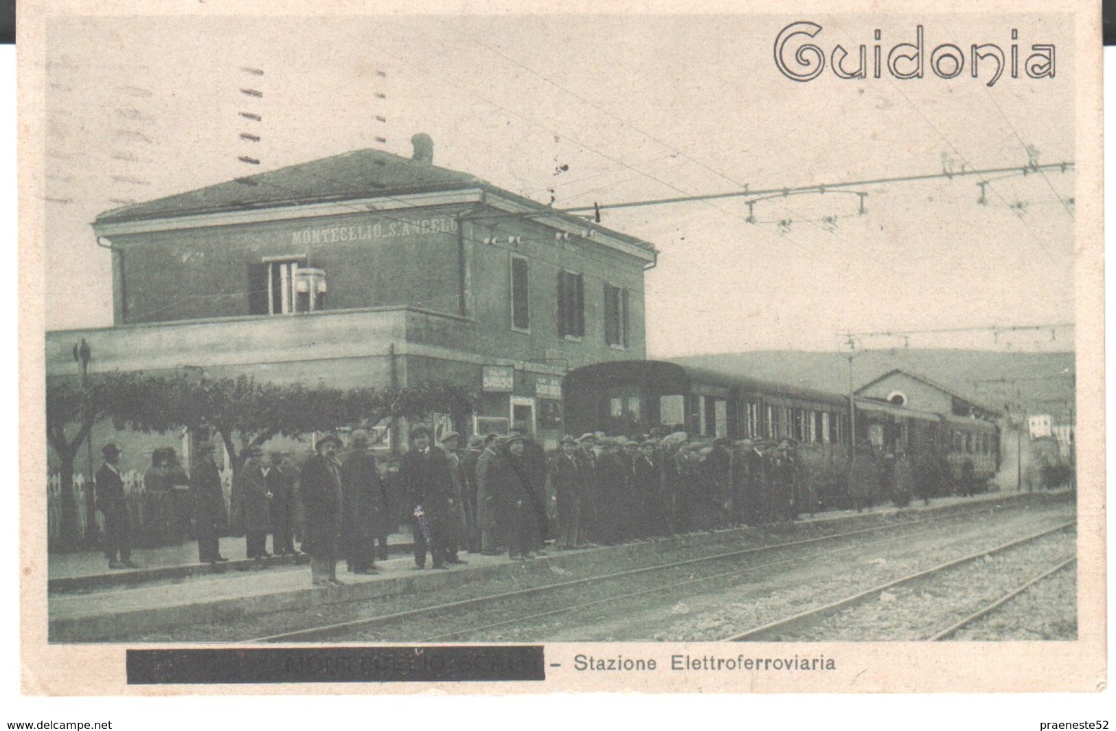 Roma-guidonia-tivoli-stazione Ferroviaria-treno -animata -viagg.1935 - Stations With Trains