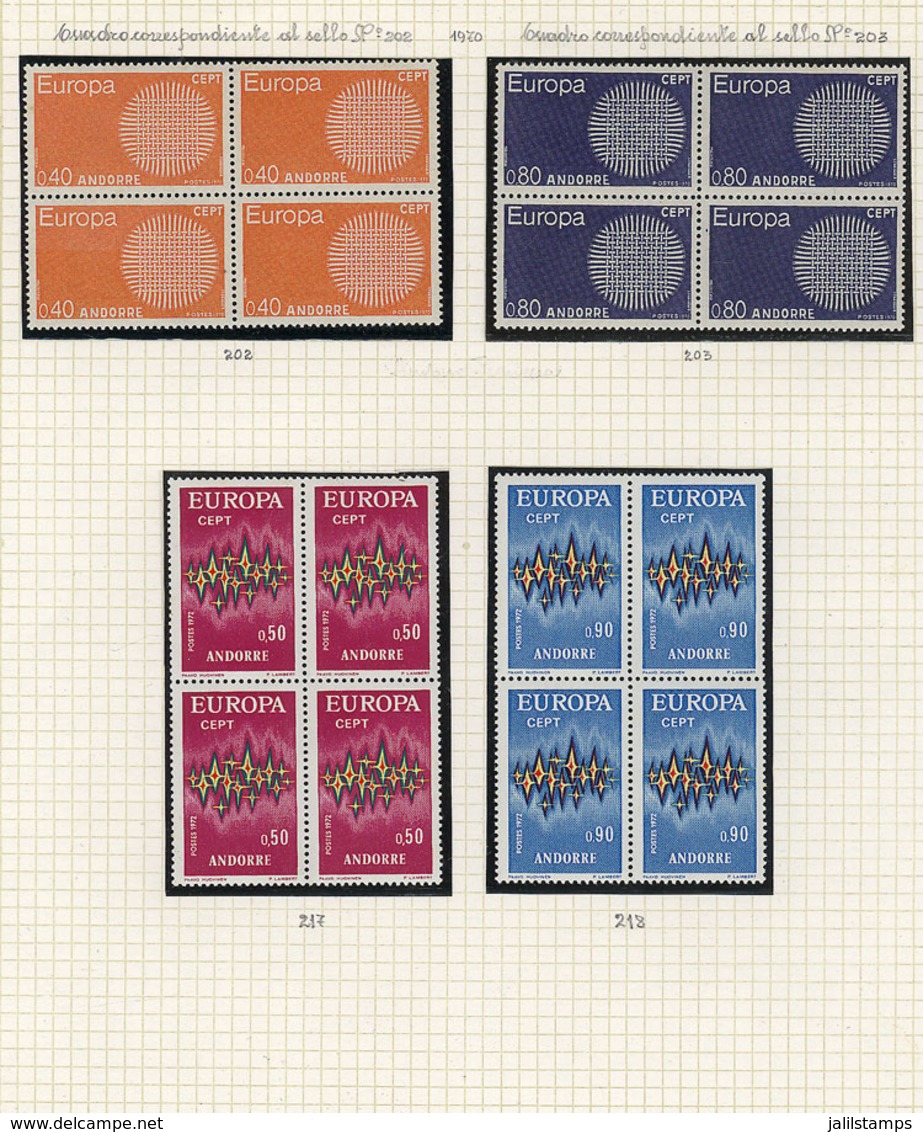 TOPIC EUROPA: Collection Of Stamps Topic Europa Issued By Different European Countries, All In MNH BLOCKS OF 4 Of Excell - Verzamelingen