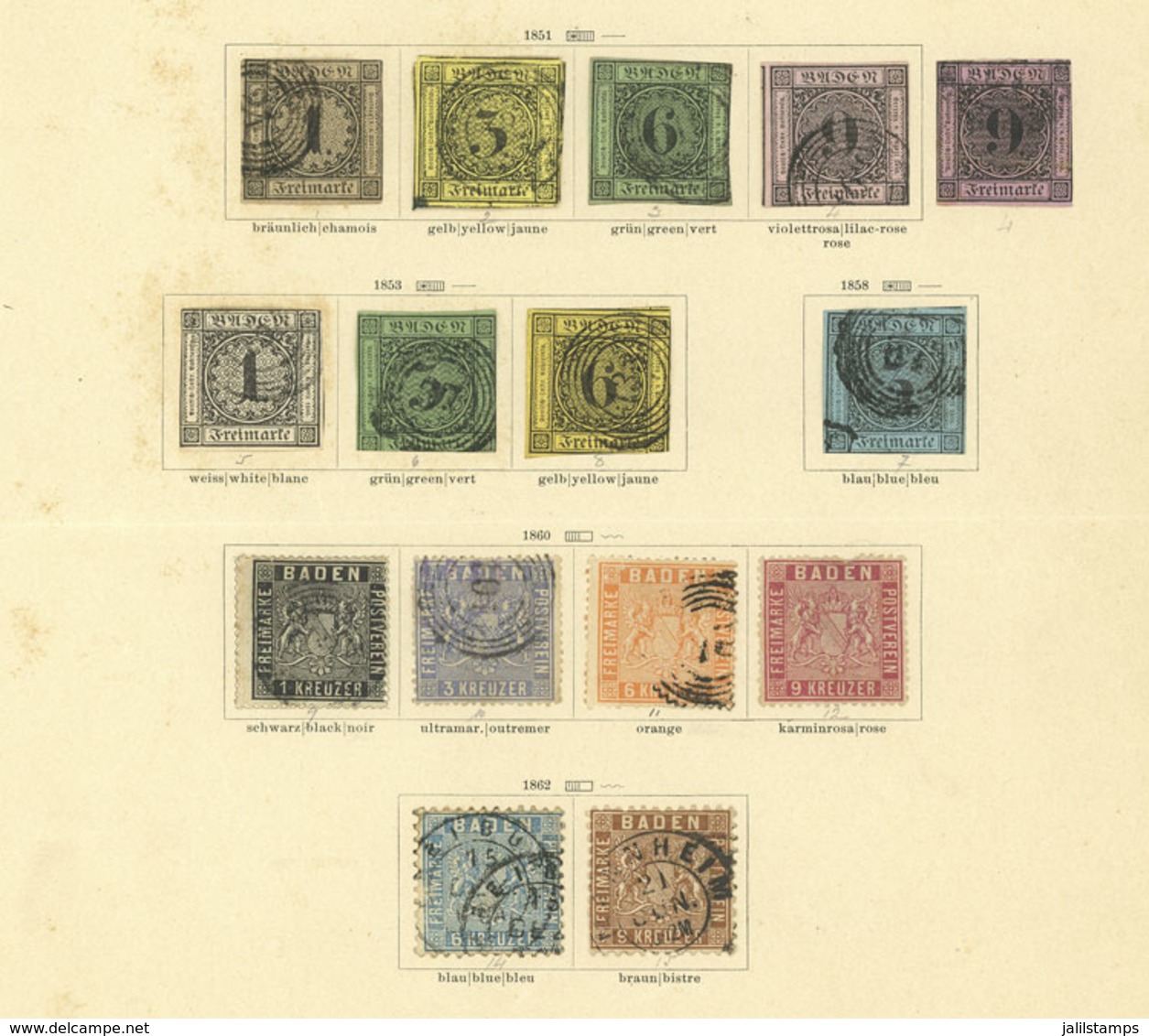 GERMANY: Collection On 3 Pages Of An Old Album, Almost Complete Including Scarce Stamps, Mixed Quality (from Some With D - Altri & Non Classificati