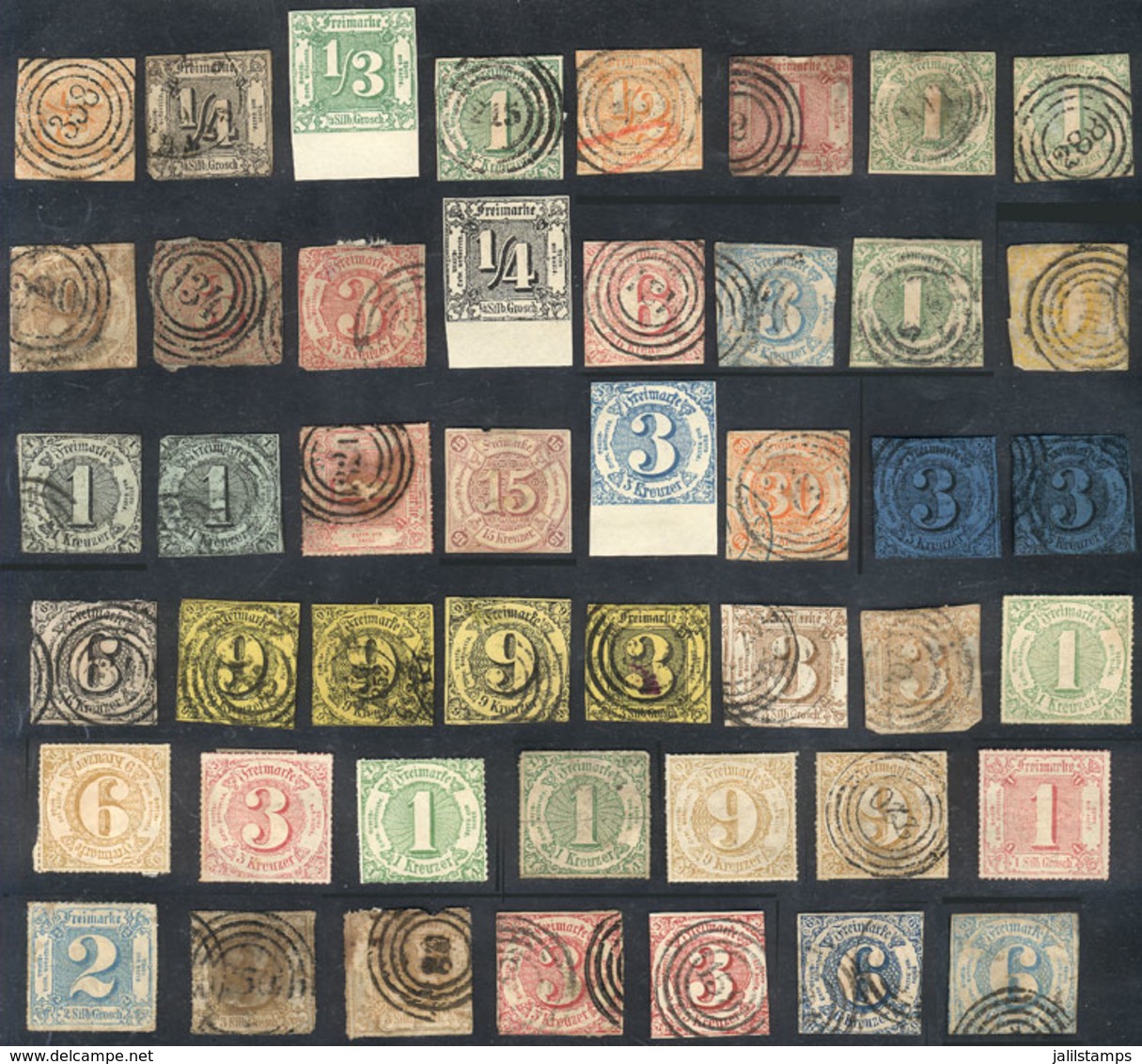 GERMANY: Interesting Lot Of Used Or Mint Stamps (in General Without Gum), Most With Defects, Including Some Reprints. Hi - Altri & Non Classificati