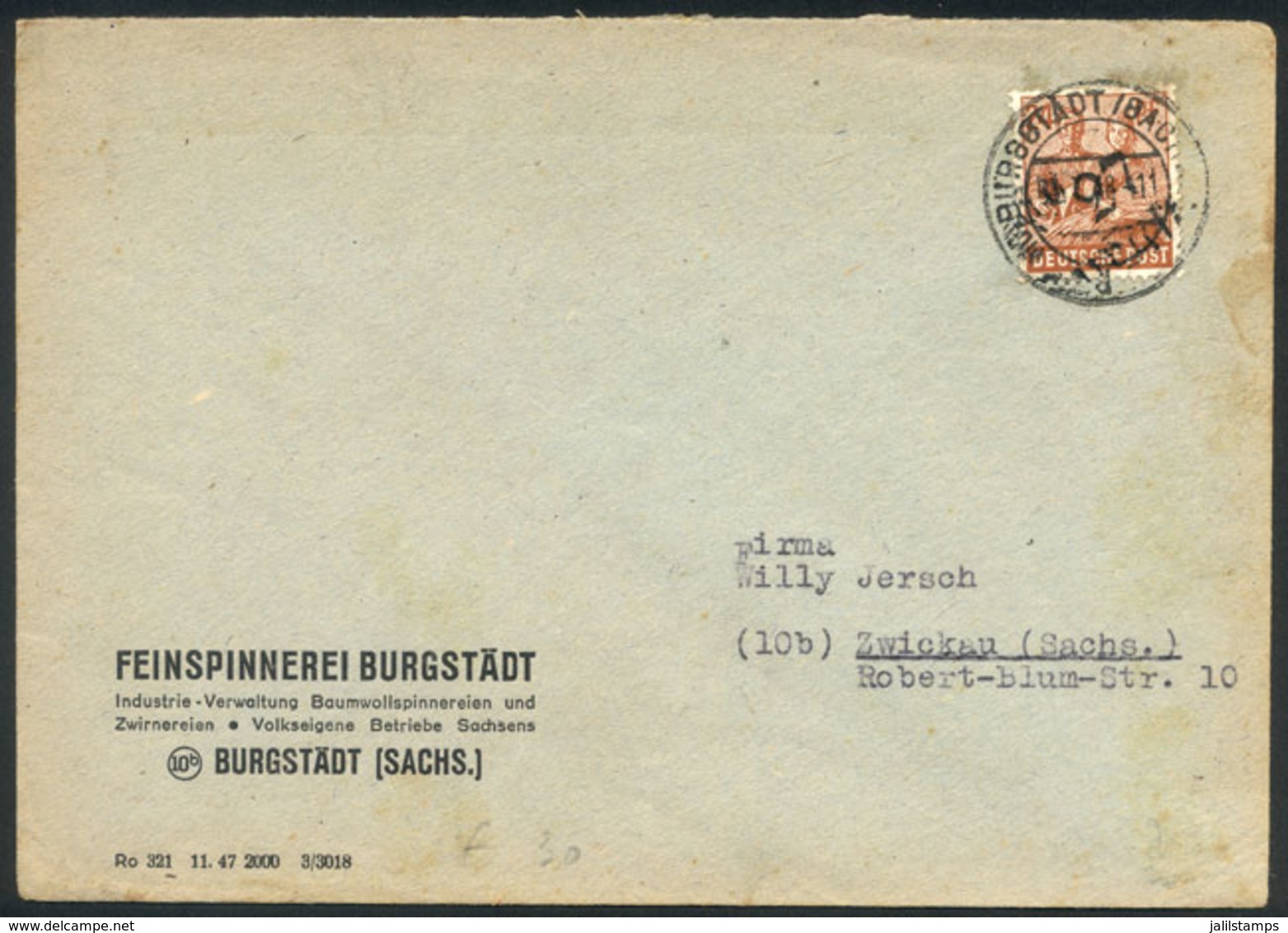 GERMANY: 8 Covers Used In 1948, Franked With 24Pf. Stamps With Varied Overprints Of The Soviet Occupation Zone After The - Otros & Sin Clasificación