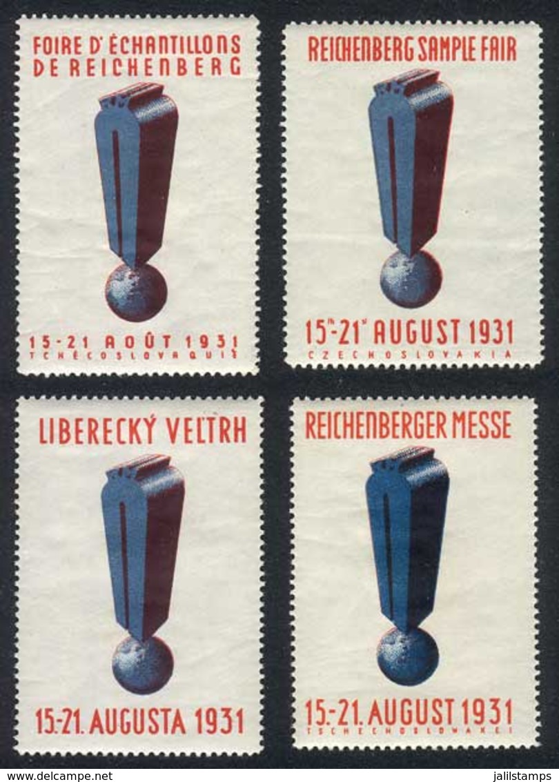 GERMANY: 4 Cinderellas Of The Reichenberg Sample Fair, 1931, VF! - Otros & Sin Clasificación