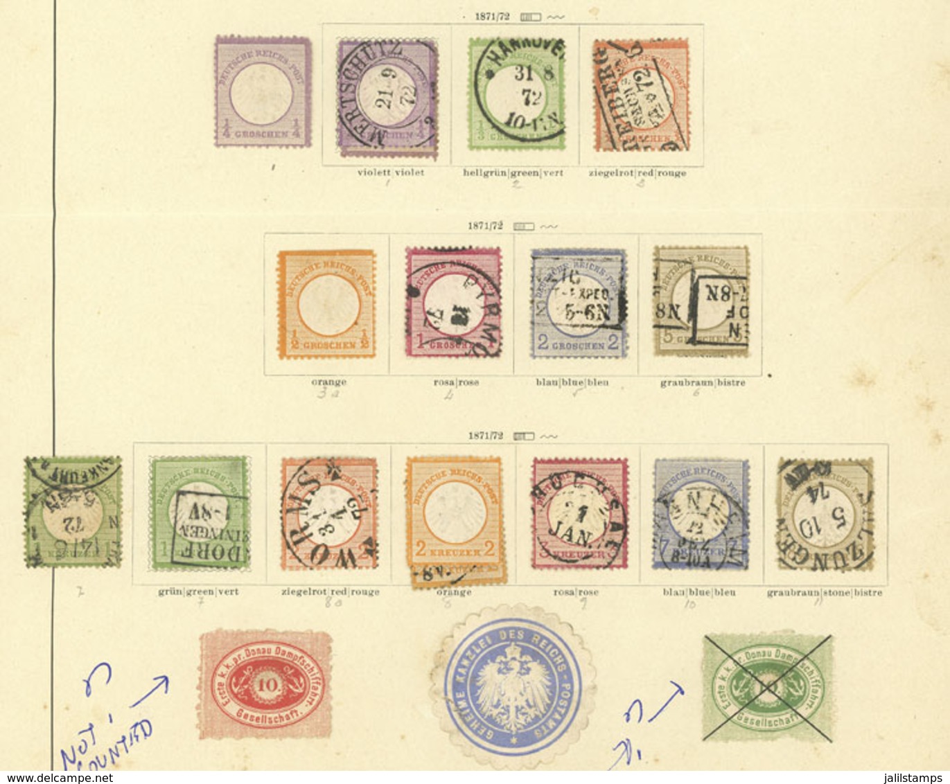 GERMANY: Collection On 8 Pages Of An Old Album, Including Scarce Stamps, Mixed Quality (from Some With Defects To Others - Collections