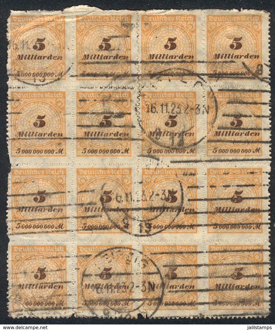 GERMANY: Lot Of Blocks Of 4 Or Larger Of Stamps Of The Inflation Period, All Used. Although Some Examples Have Minor Def - Sammlungen