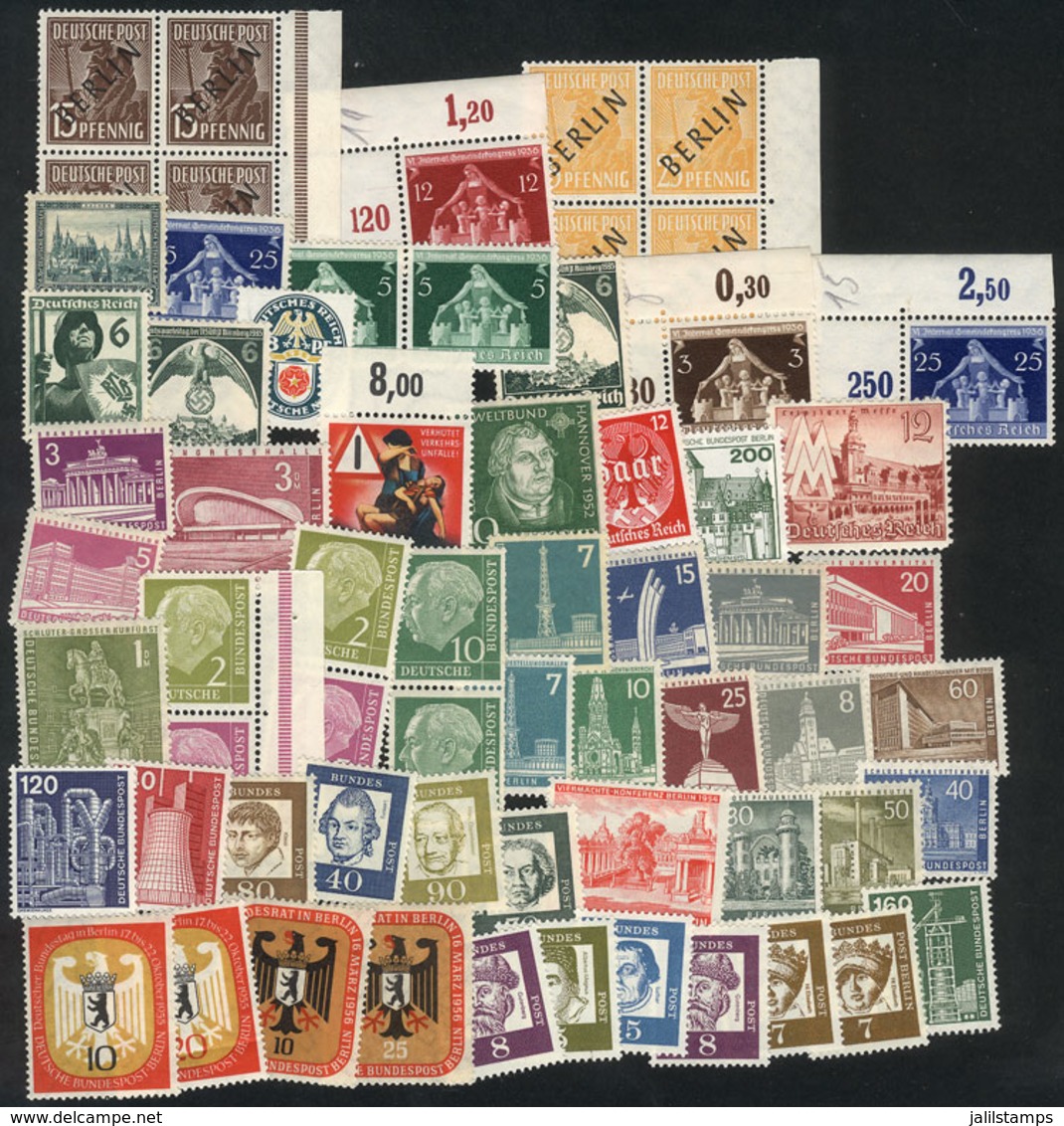 GERMANY: Lot Of MNH Stamps Of Excellent Quality. High Catalog Value (I Estimate Approx. US$250), Good Opportunity! - Collezioni