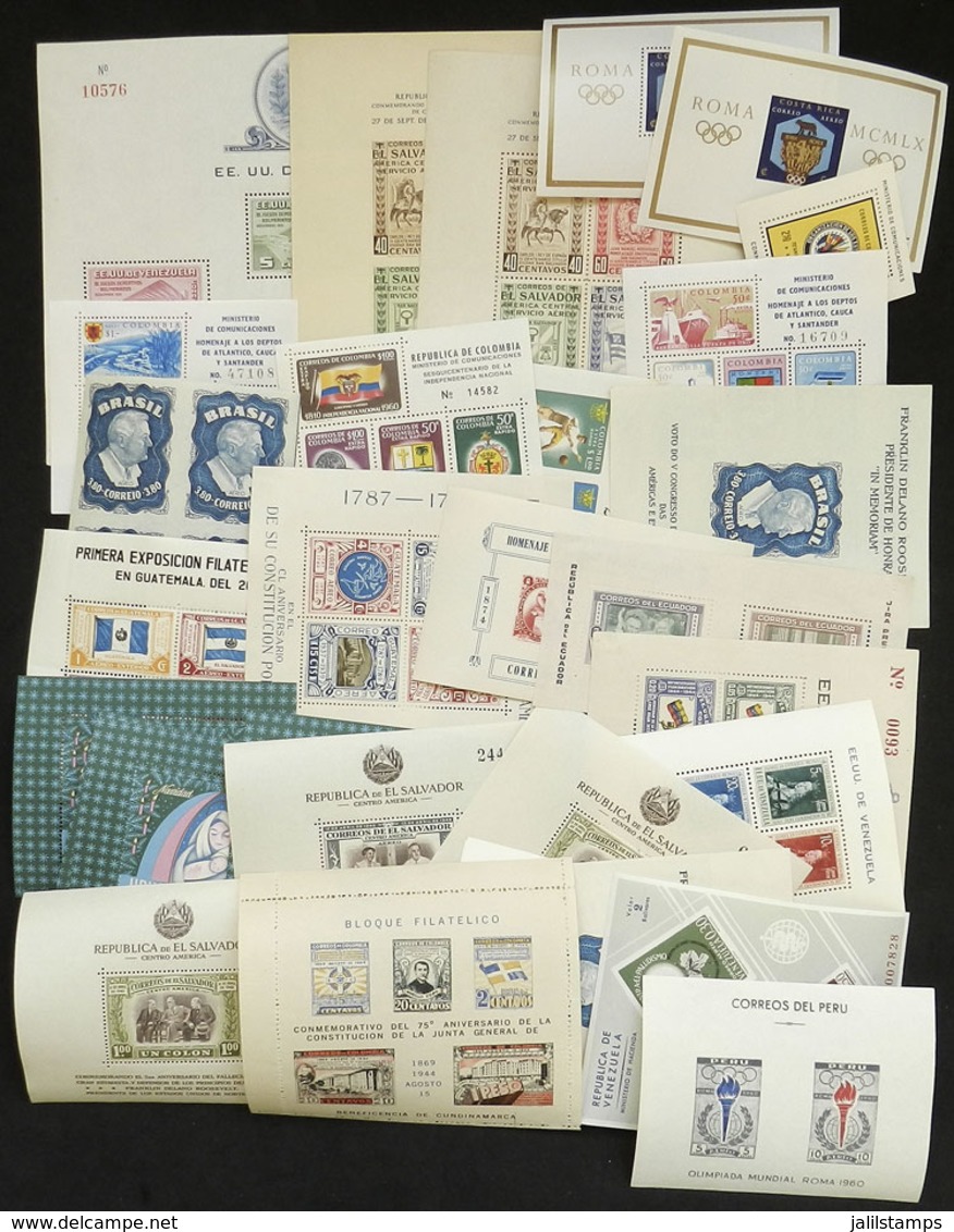 LATIN AMERICA: Lot Of Varied Souvenir Sheets, VERY THEMATIC, Almost All MNH And Of Very Fine Quality (some Lightly Hinge - Autres - Amérique