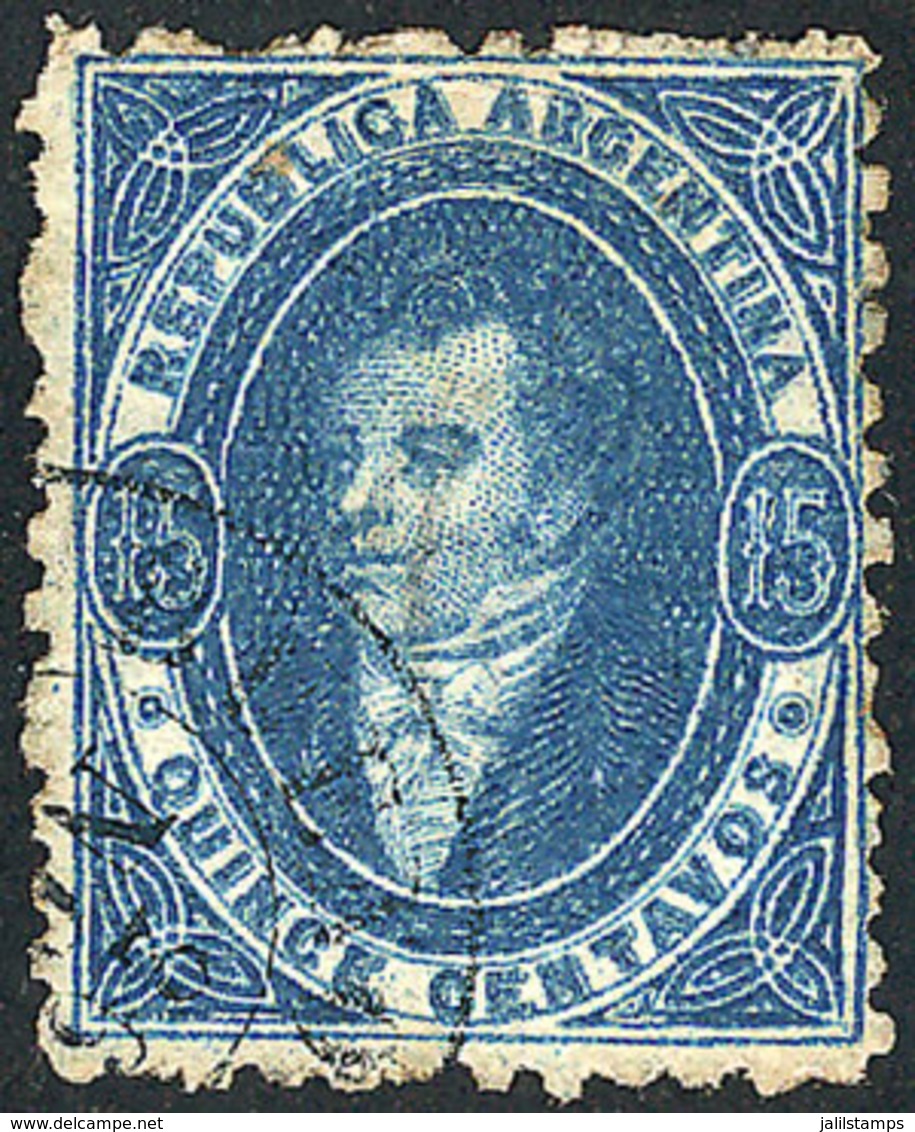 ARGENTINA: GJ.24, 15c. Worn Impression, Example Of VF Quality! - Brieven En Documenten