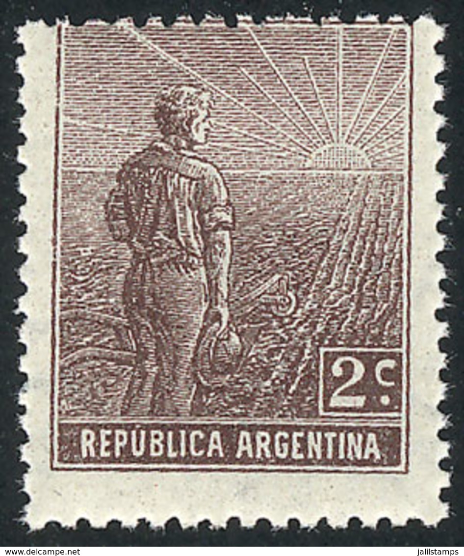 ARGENTINA: GJ.327, 1911 2c. Plowman With Sun Wmk, MNH, Excellent Quality, Very Fresh, Catalog Value US$20 + 50% (MNH) - Other & Unclassified