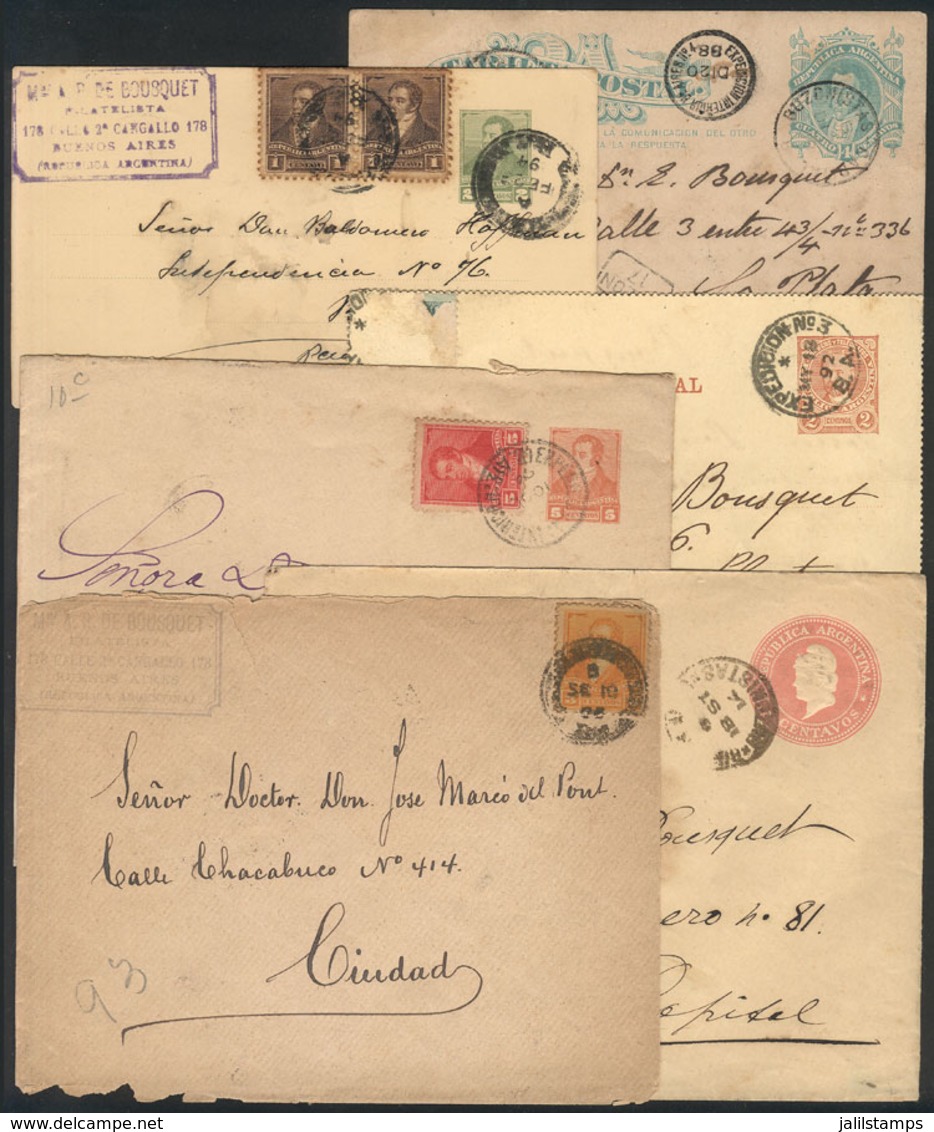 ARGENTINA: Circa 1888 To 1900, Lot Of 6 Used Covers Or Postal Stationeries, Some With Interesting Cancels! - Otros & Sin Clasificación