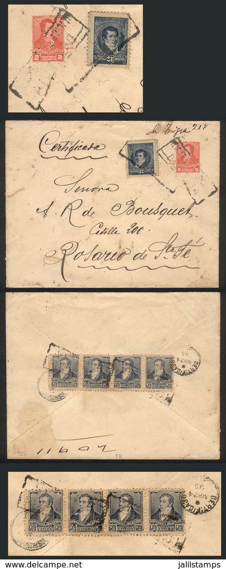 ARGENTINA: 5c. Stationery Envelope With Additional Postage On Front And Back (total Postage 19c.) Sent From LA TIGRA To  - Otros & Sin Clasificación