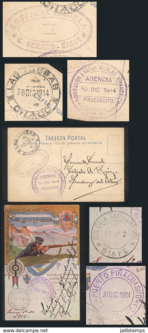 ARGENTINA: 28/DE/1914 Las Toscas (Chaco) - Santiago Del Estero: Extremely Rare Postcard (Shooting Range, National Army)  - Other & Unclassified
