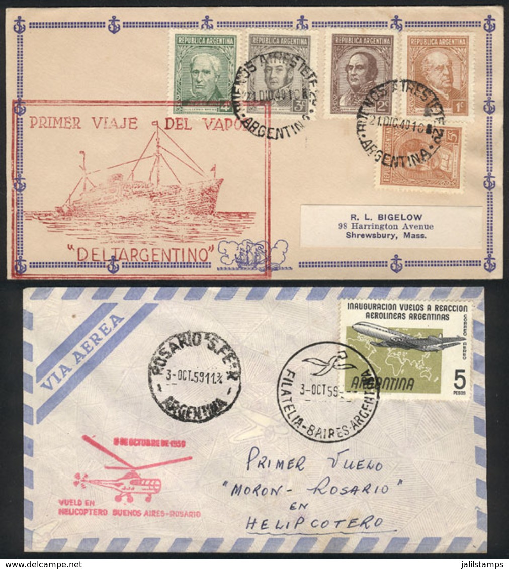 ARGENTINA: 9 Covers Of Years 1942 To 2003, Including Some First Flights And Other Interesting Pieces, Good Lot! - Otros & Sin Clasificación