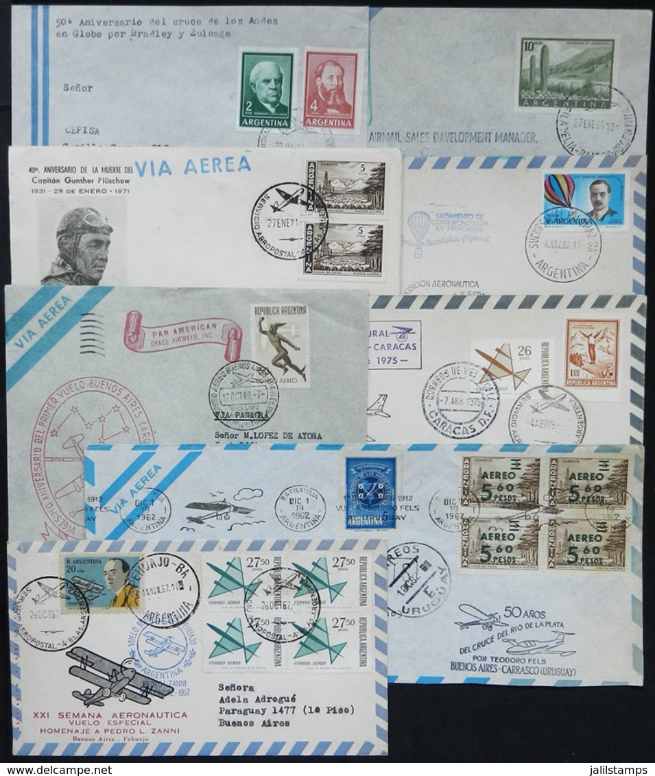ARGENTINA: 8 Covers Flown Between 1949 And 1975, First Flights Or Special Flights, VF Quality! - Other & Unclassified