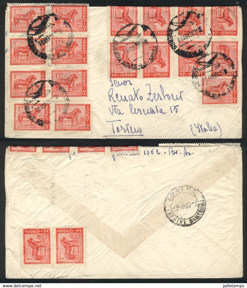ARGENTINA: Airmail Cover Sent To Italy On 30/AP/1959 Franked With 19P. (GJ.1127 X19), Very Attractive! - Andere & Zonder Classificatie