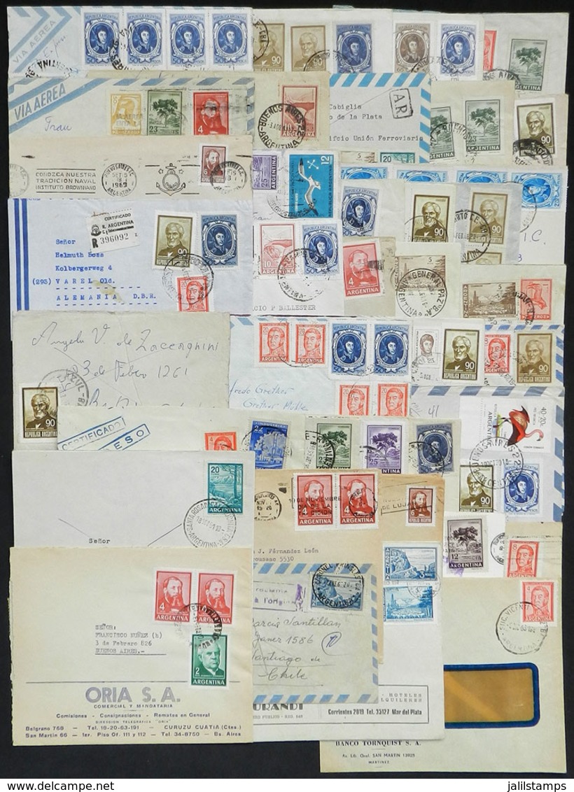 ARGENTINA: More Than 70 Covers Used Mainly In 1960s And 1970s, With Very Attractive Postages Of Definitive Stamps. There - Otros & Sin Clasificación