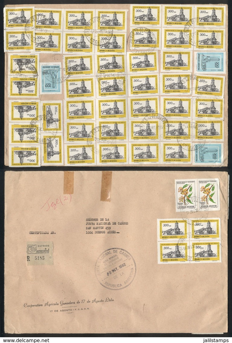 ARGENTINA: Registered Cover With AR Sent From 17 De Agosto To Buenos Aires On 27/OC/1982, With Fantastic INFLA Postage O - Andere & Zonder Classificatie