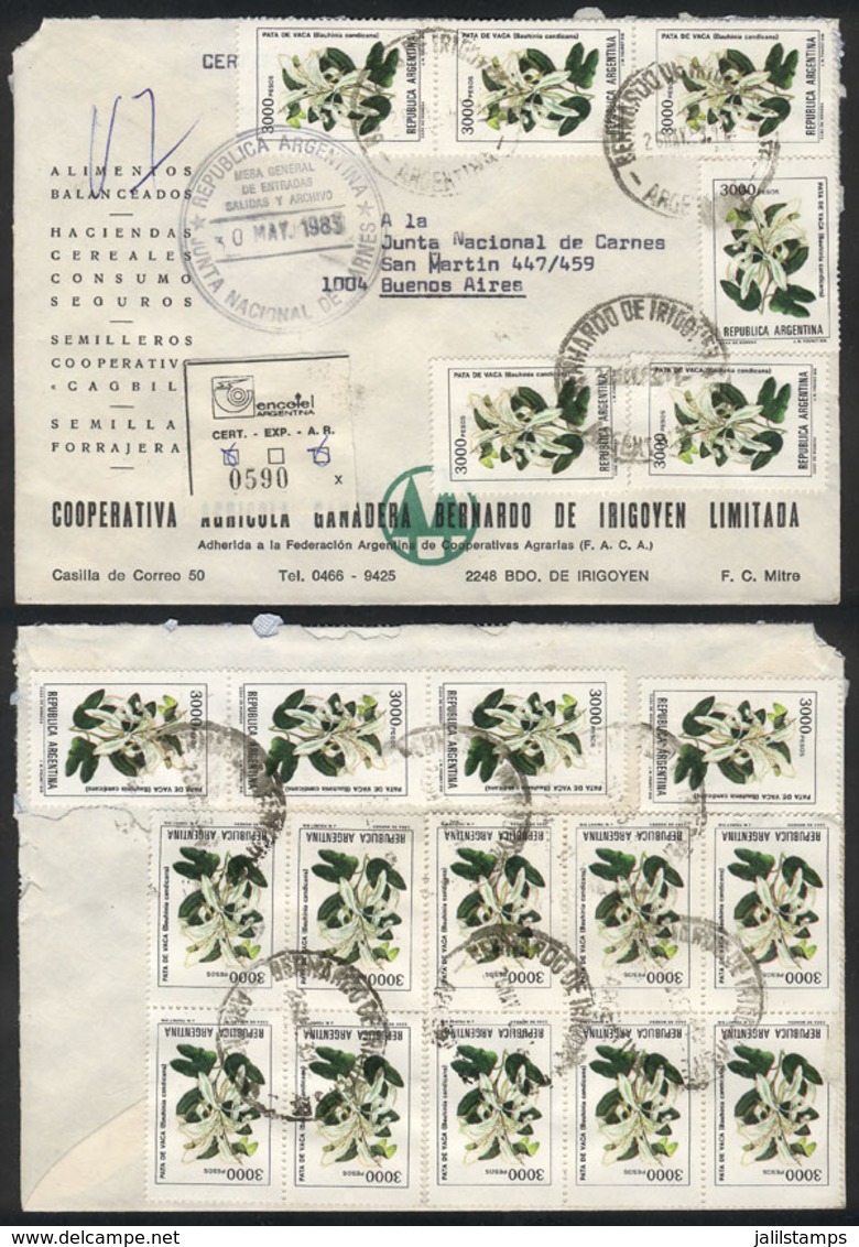 ARGENTINA: Registered Cover With AR Sent From Bernardo De Irigoyen To Buenos Aires On 26/MAY/1983 With INFLA Postage Of  - Otros & Sin Clasificación