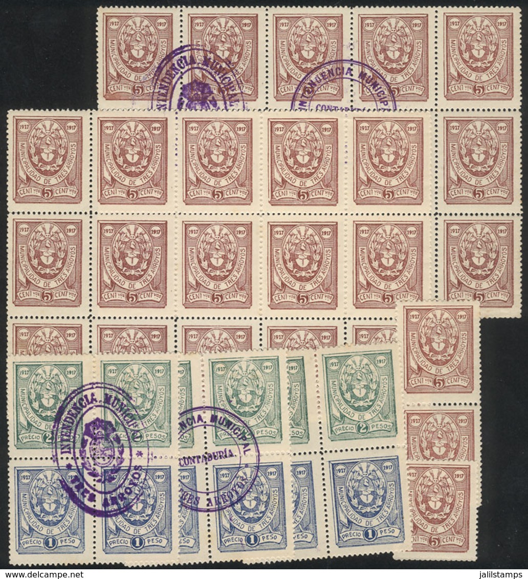 ARGENTINA: TRES ARROYOS (province Of Buenos Aires): Interesting Lot Of Revenue Stamps Of 1917, VF Quality! - Otros & Sin Clasificación