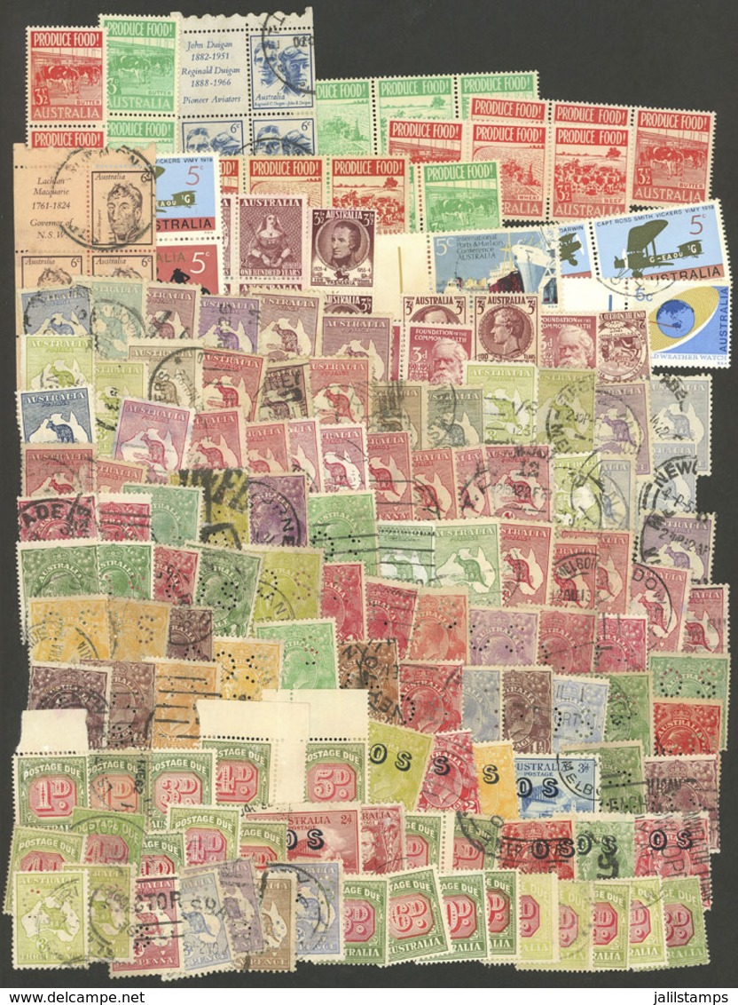 AUSTRALIA: Lot Of Varied Old And Modern Stamps, Used Or Mint Without Gum, Mixed Quality (from Some With Defects To Other - Otros & Sin Clasificación