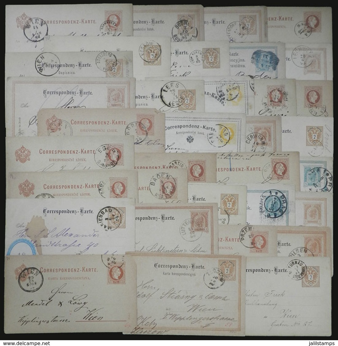 AUSTRIA: 34 Old Used Postal Stationeries, With Some Interesting Postmarks, General Quality Is Fine To VF (few With Defec - Andere & Zonder Classificatie