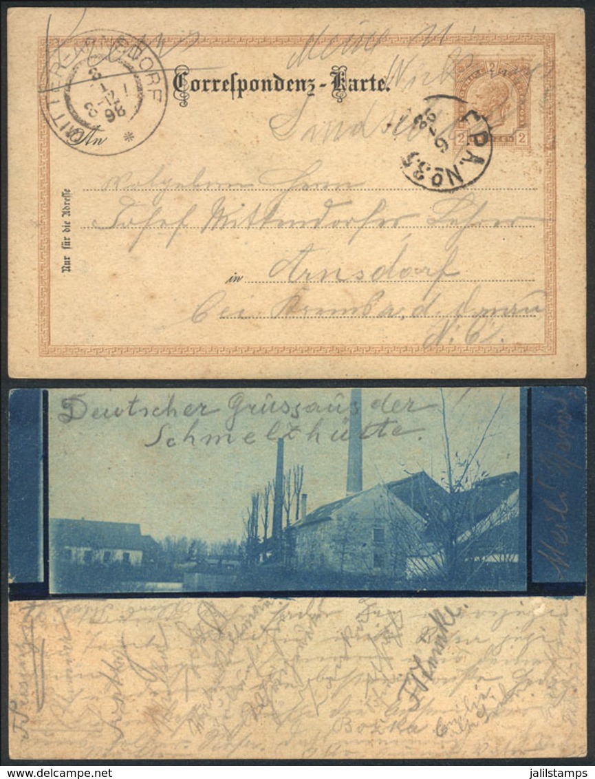 AUSTRIA: 2kr. Postal Card With View Printed Privately On Reverse, "Deutscher Gruss Aus Der Schmelzhütte" Written In Penc - Other & Unclassified