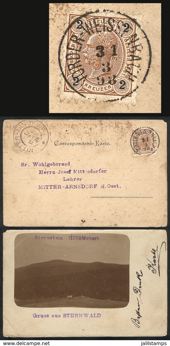 AUSTRIA: Postcard (view Of Sternstein, Sternwald) Franked With 2kr. And Sent From NORD-WEISSENBACH To Mitter-Arnsdorf On - Andere & Zonder Classificatie