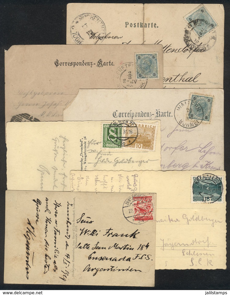 AUSTRIA: 6 Beautiful Postcards With Varied Views (3 With Defects), Interesting POSTMARKS, Very Nice. - Andere & Zonder Classificatie