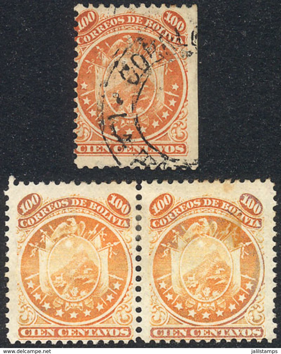 BOLIVIA: Sc.13, Pair Mint Without Gum + Sc.18 Used, Fine To VF Quality, Catalog Value US$210. - Bolivia