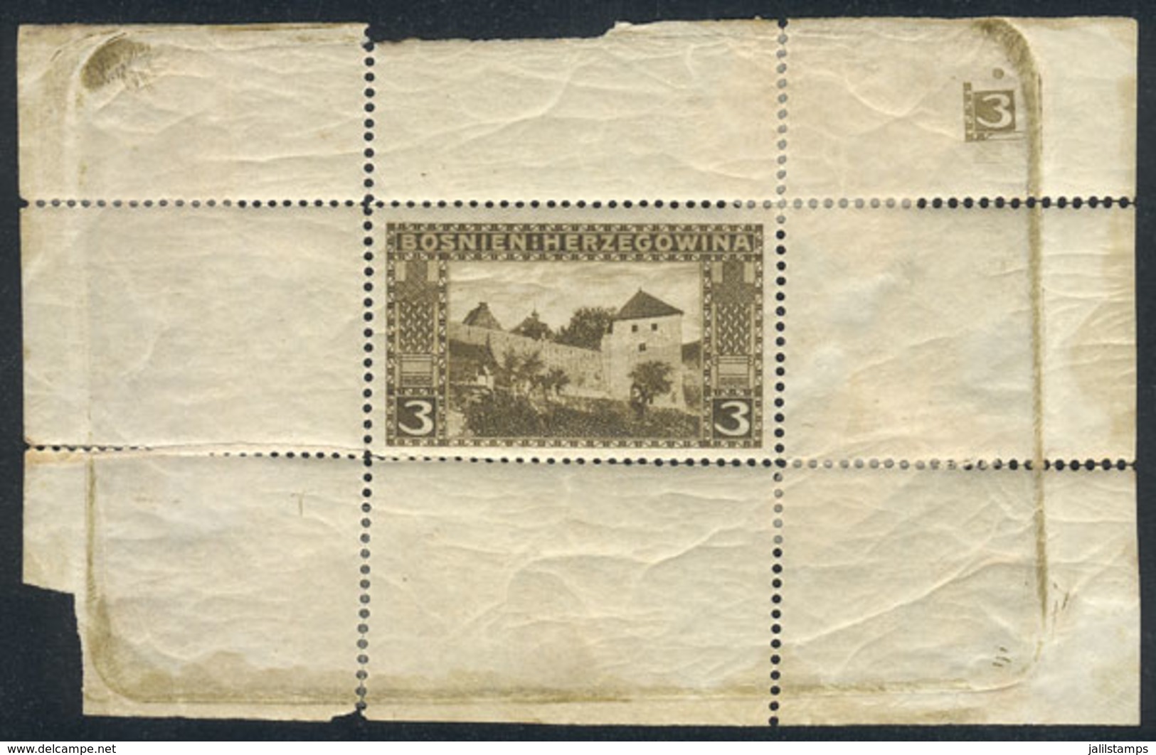 BOSNIA HERZEGOVINA: Yvert 31 (Sc.32), Proof Printed On Little Perforated And Gummed Sheet, In Adopted Color. Some Perfor - Bosnië En Herzegovina