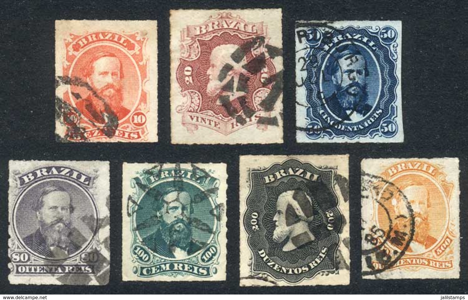 BRAZIL: Sc.61/67, 1876/7 Complete Set Of 7 Used Values, VF Quality, Catalog Value US$175+ - Andere & Zonder Classificatie